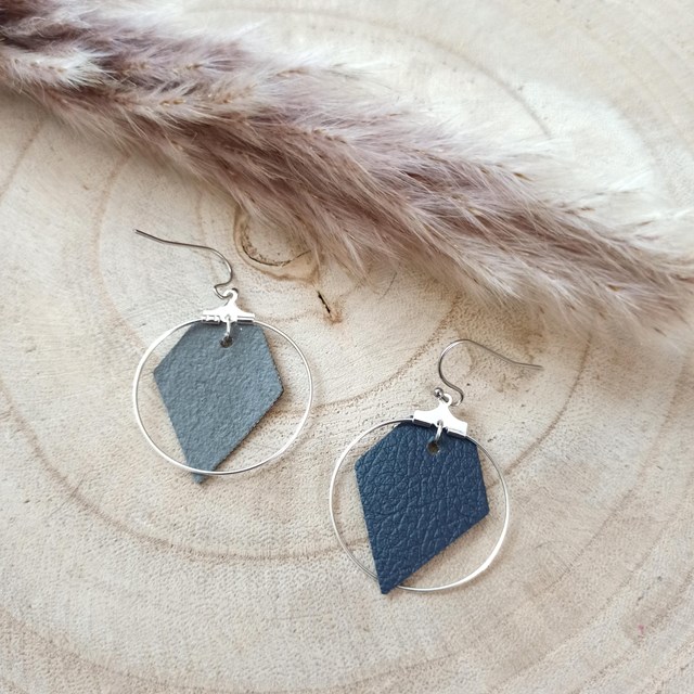 Boucles d'oreilles vegan en liège ou cuir de pomme, Zélie - Idée cadeau 8