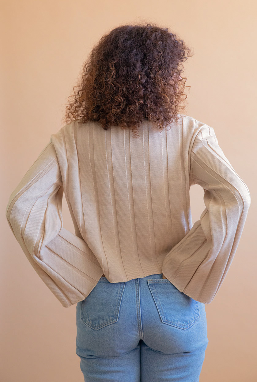 Pull Nashi en laine recyclée - Beige 5