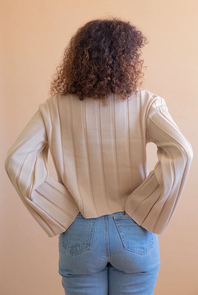 Pull Nashi en laine recyclée - Beige 5