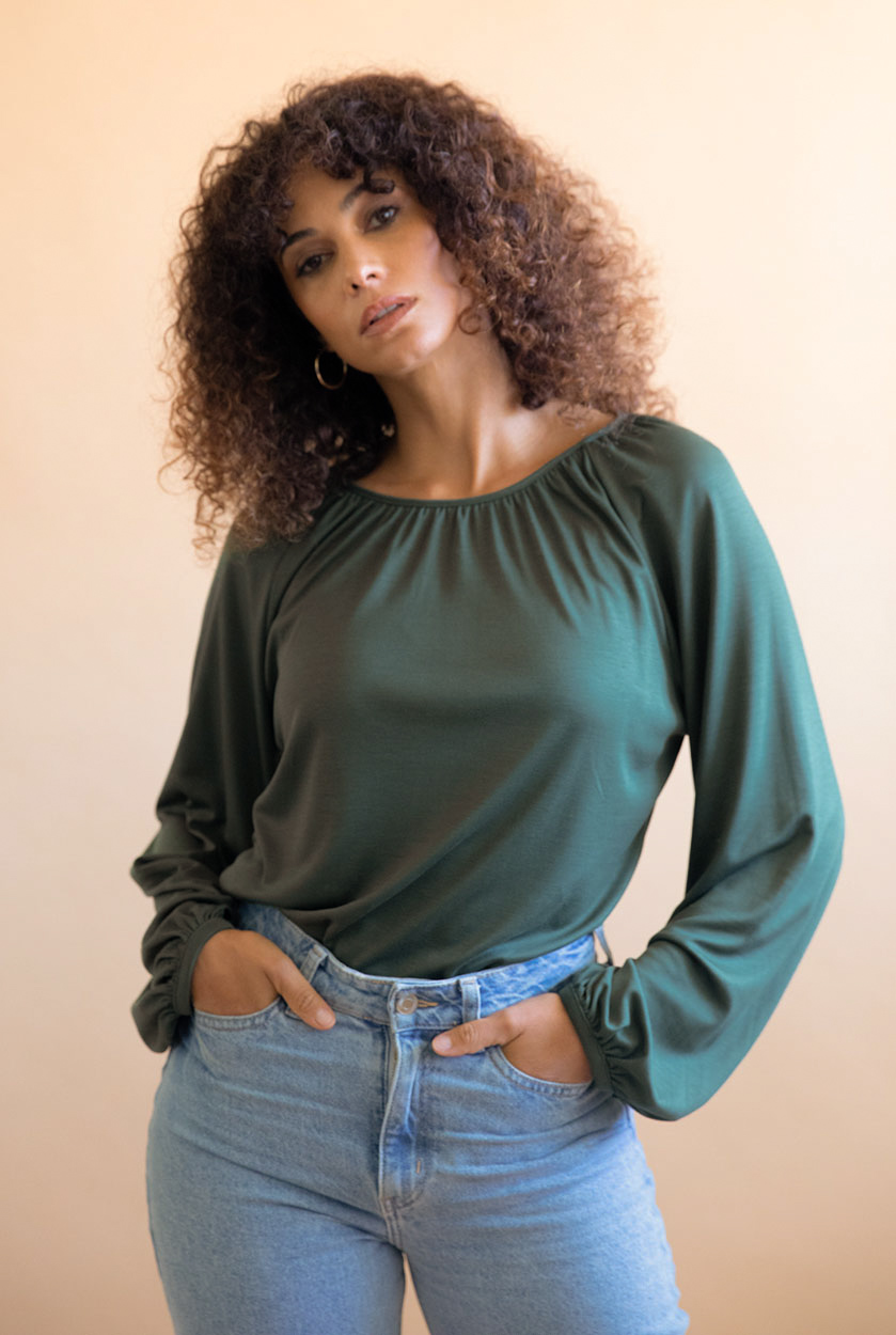 Top Anémone en Tencel - Vert 4