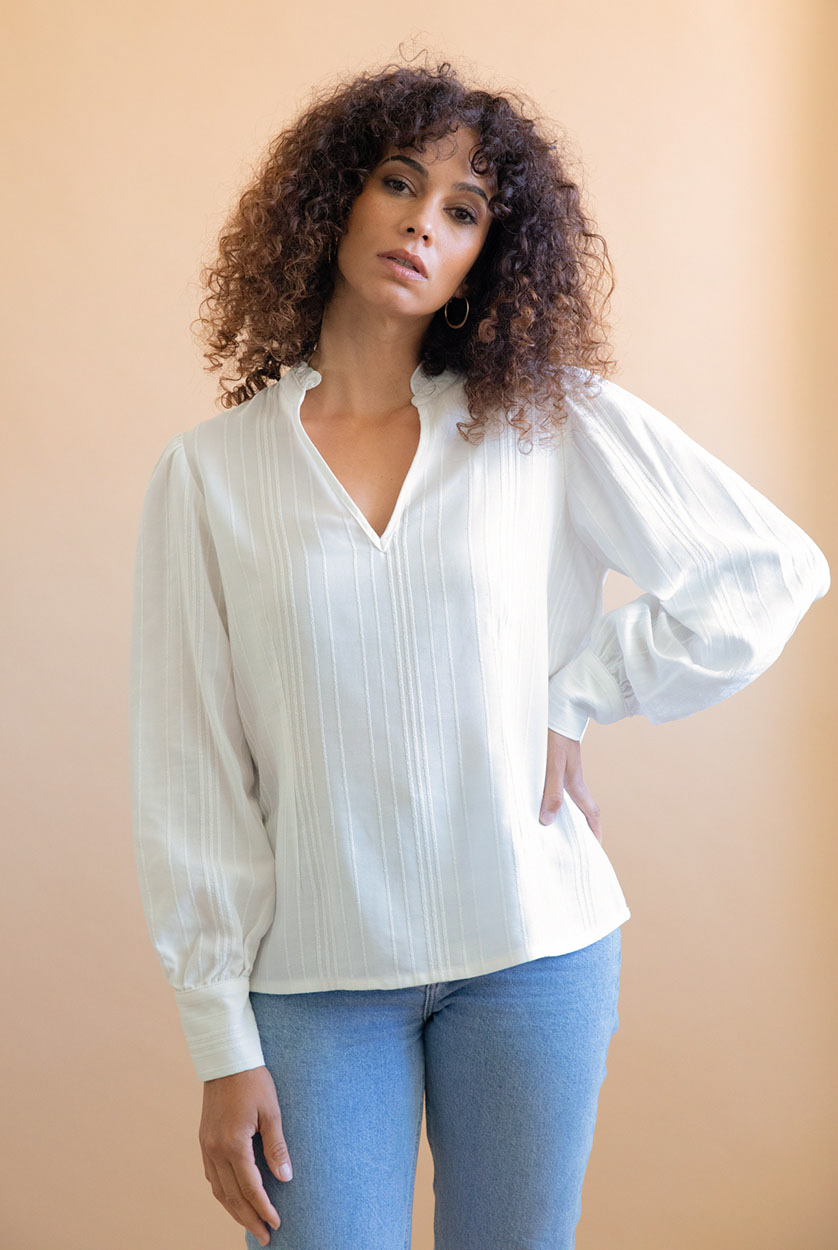 Blouse Orchidée en Tencel - Blanche 2