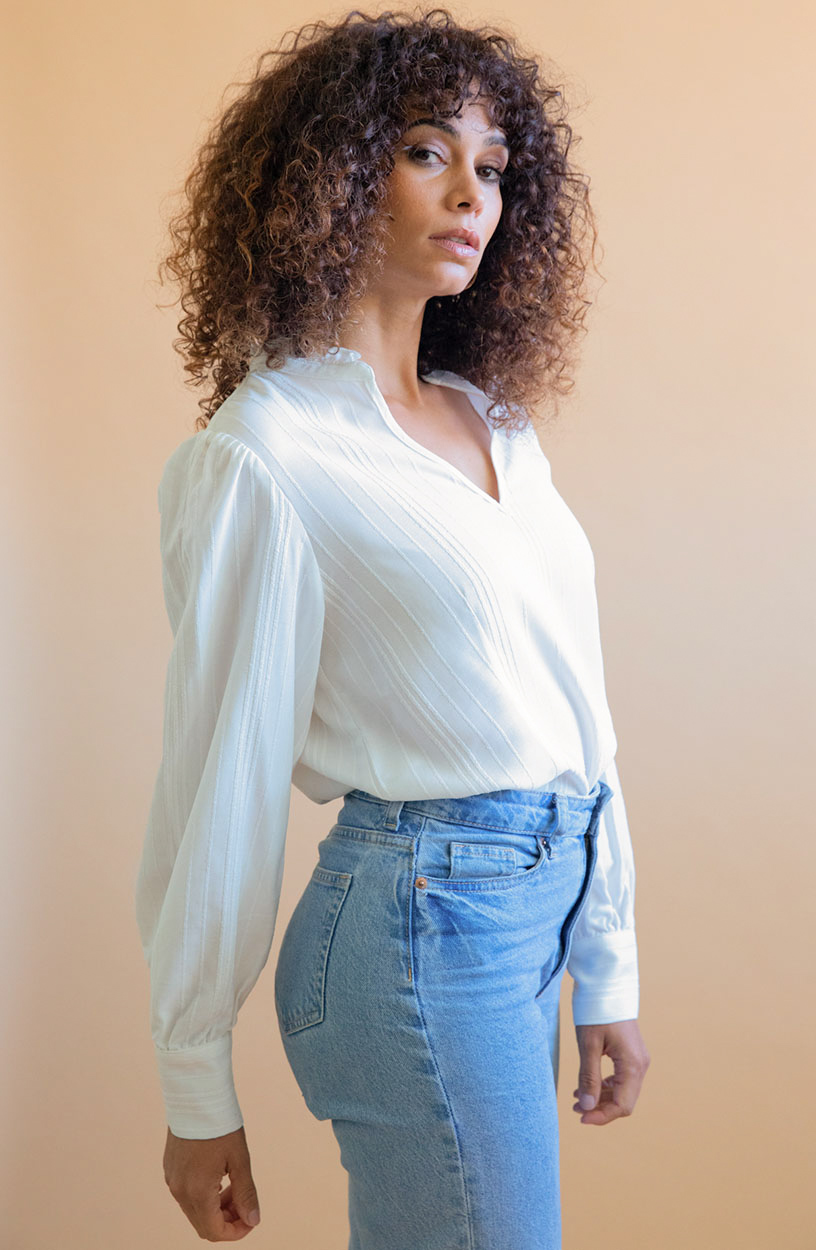 Blouse Orchidée en Tencel - Blanche 4