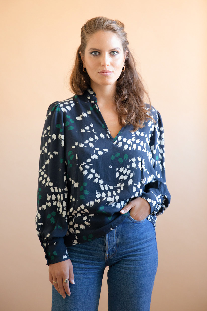 Blouse Orchidée en Tencel - Marine 2