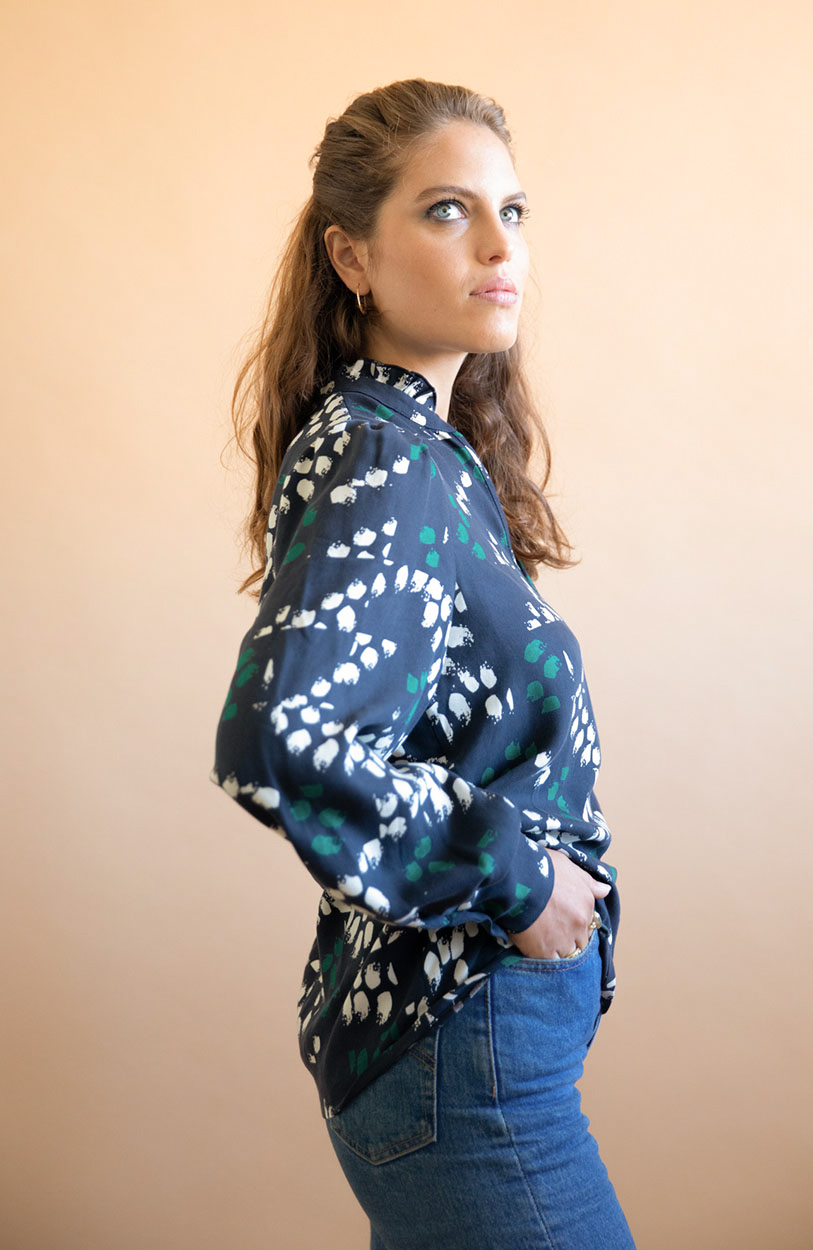 Blouse Orchidée en Tencel - Marine 4