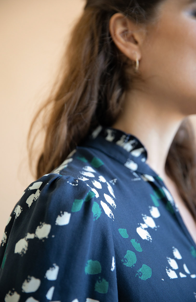 Blouse Orchidée en Tencel - Marine 5