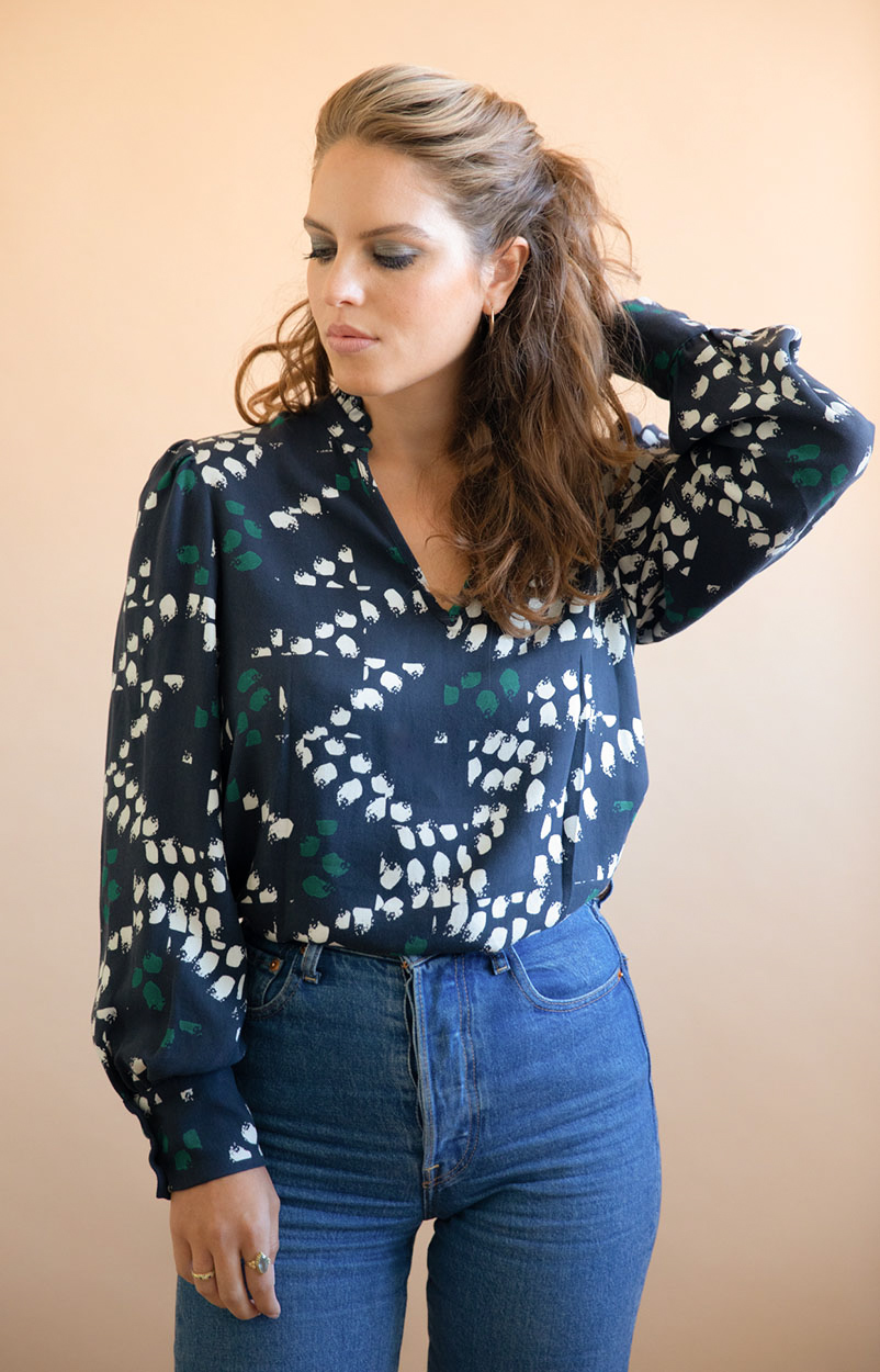 Blouse Orchidée en Tencel - Marine 3