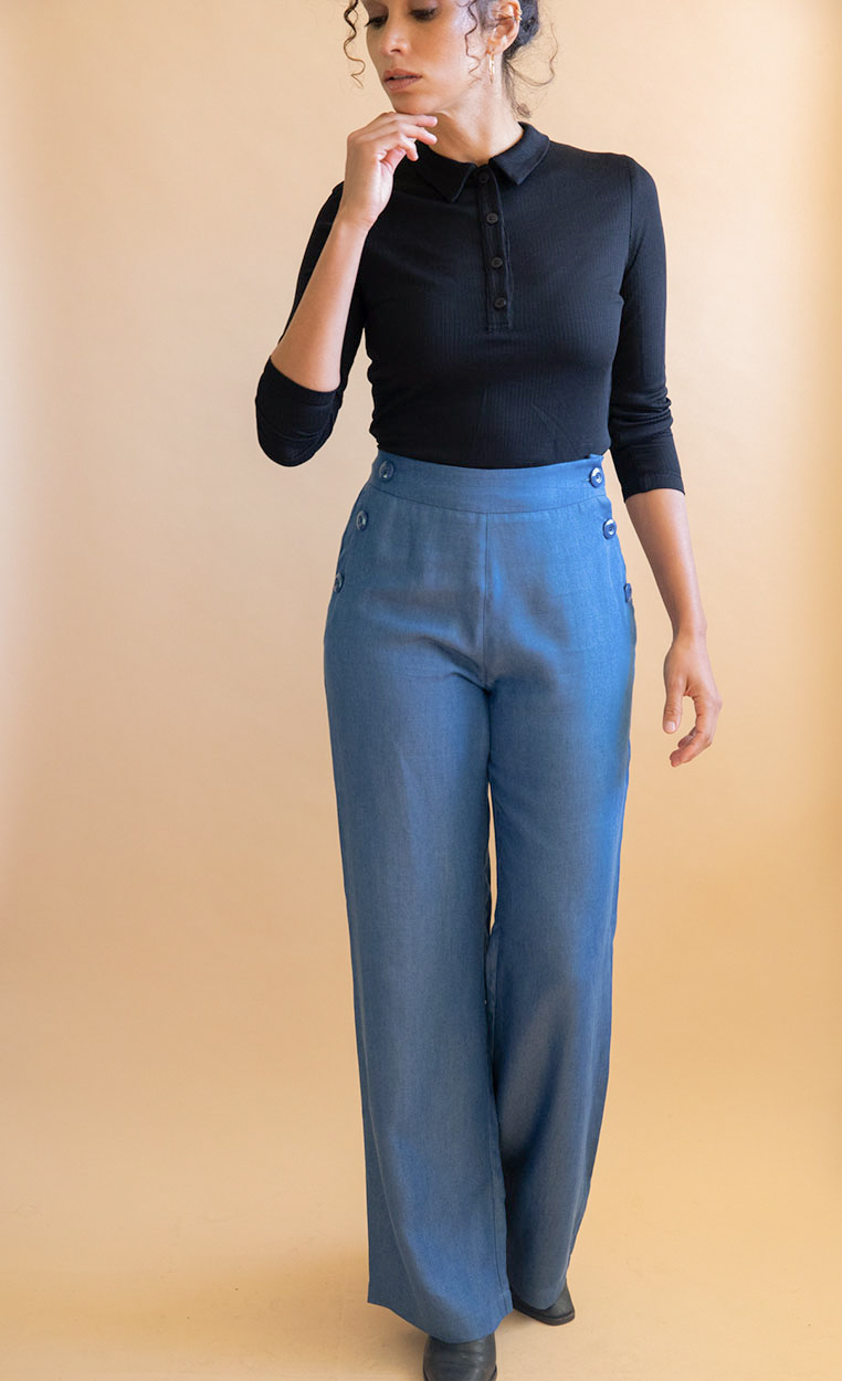 Pantalon Tamier en Tencel - Bleu jeans 3