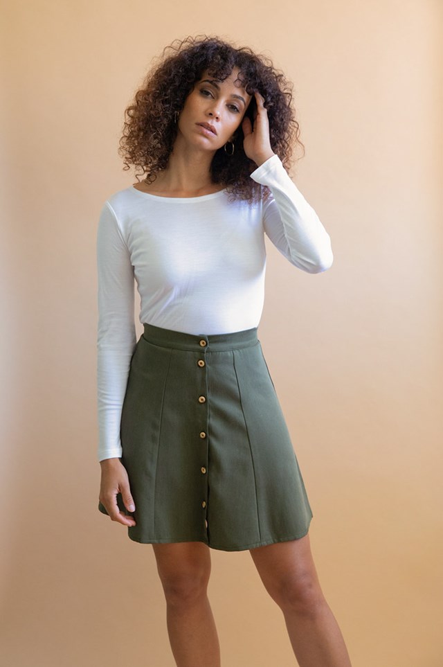 Jupe Parrotia en Tencel - Kaki 2