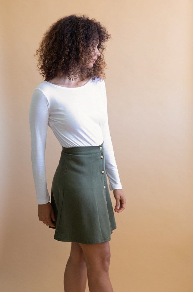 Jupe Parrotia en Tencel - Kaki 3
