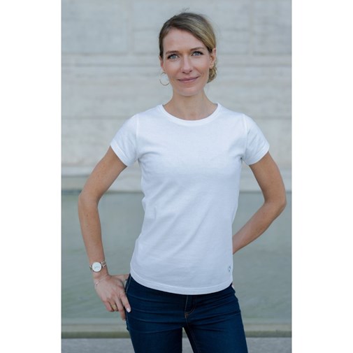 Le t-shirt français femmes épais blanc | 100% coton bio