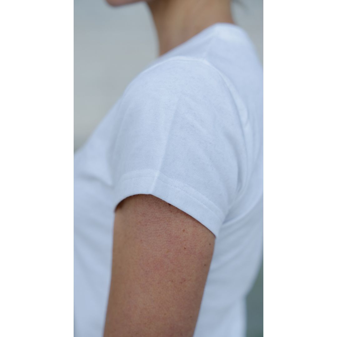 Le t-shirt français femmes épais blanc | 100% coton bio 4