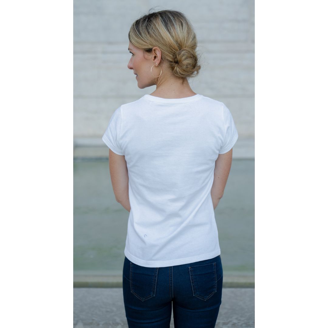 Le t-shirt français femmes épais blanc | 100% coton bio 3
