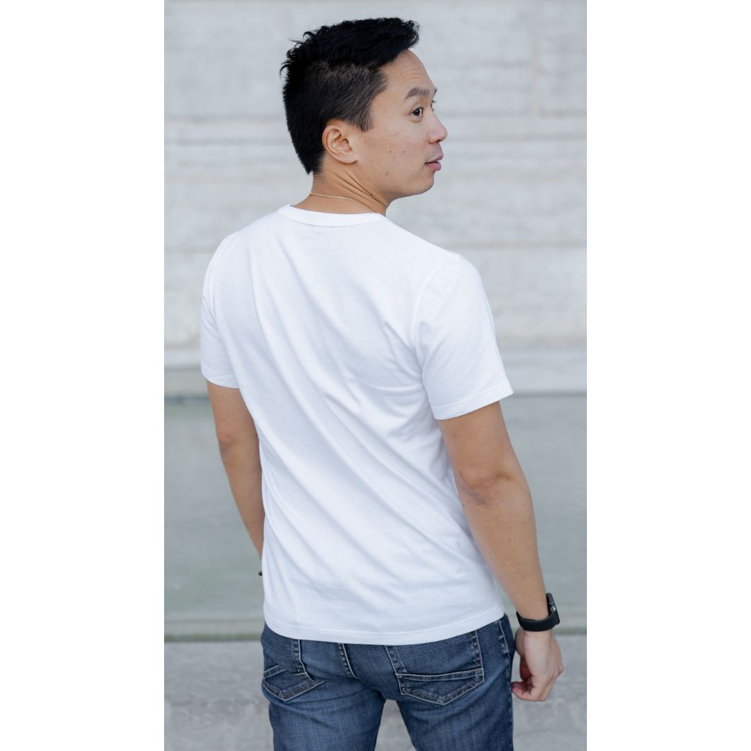 Le t-shirt français mixte épais blanc | 100% coton bio 5