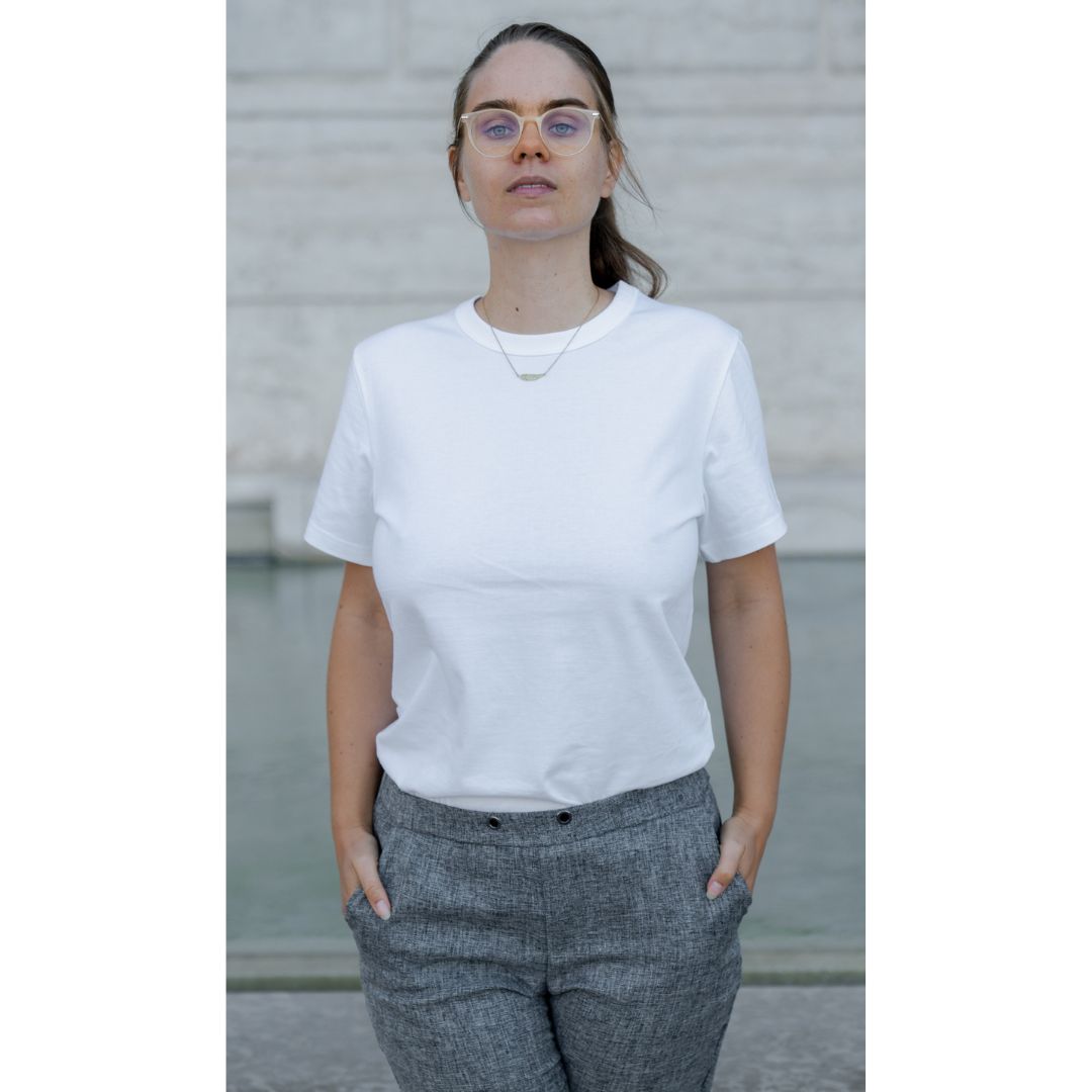 Le t-shirt français mixte épais blanc | 100% coton bio 3