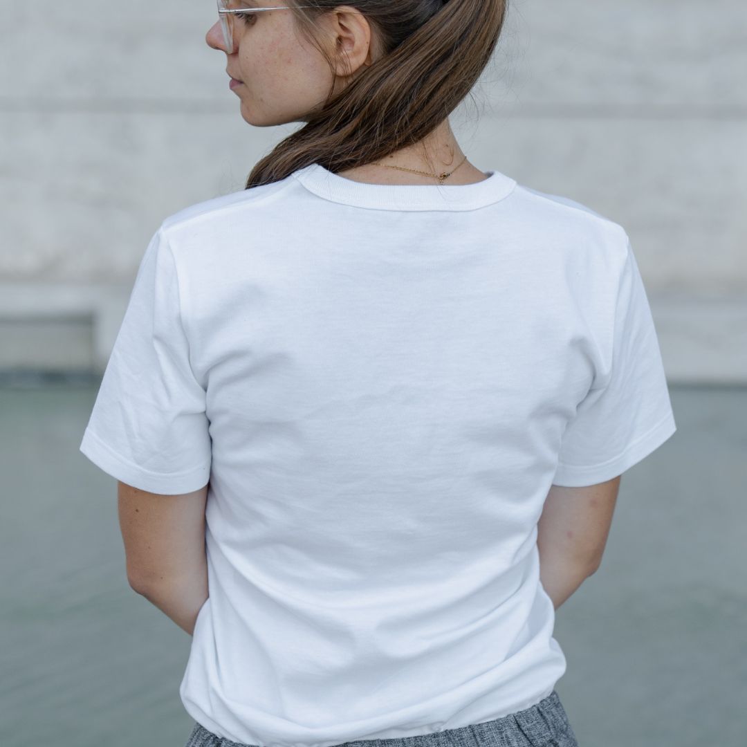 Le t-shirt français mixte épais blanc | 100% coton bio 6