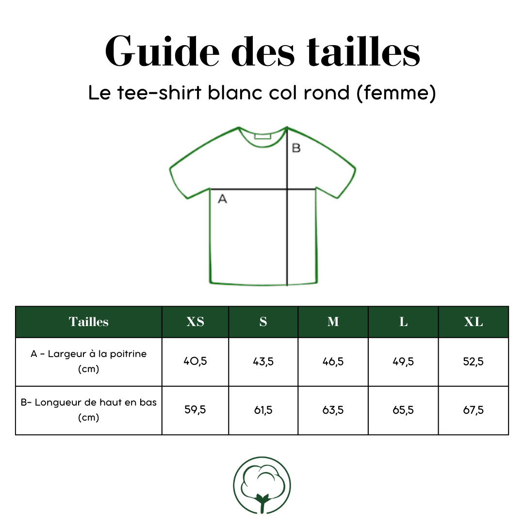 Le t-shirt français mixte épais blanc | 100% coton bio 11
