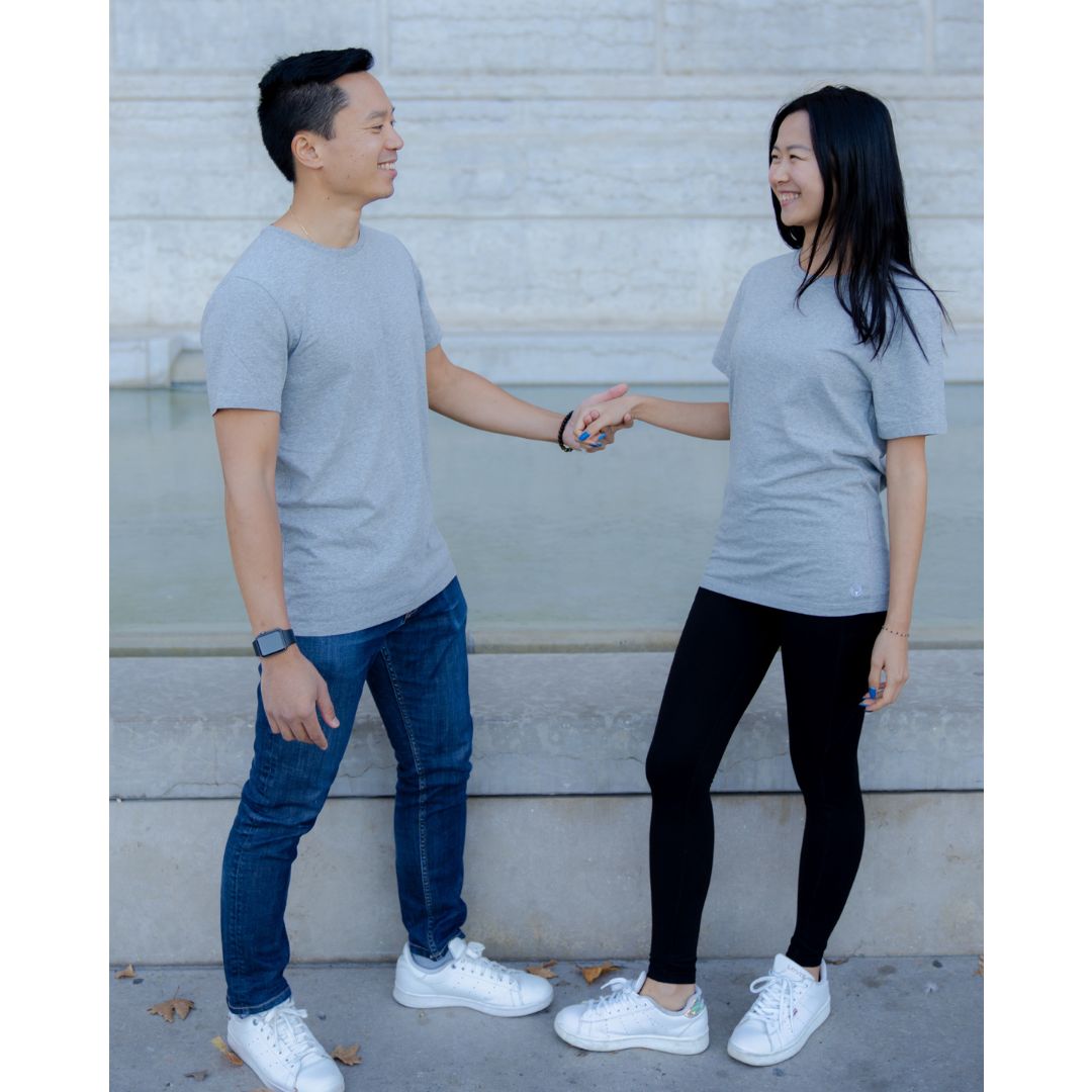 Le t-shirt français mixte gris chiné | 100% coton bio 11