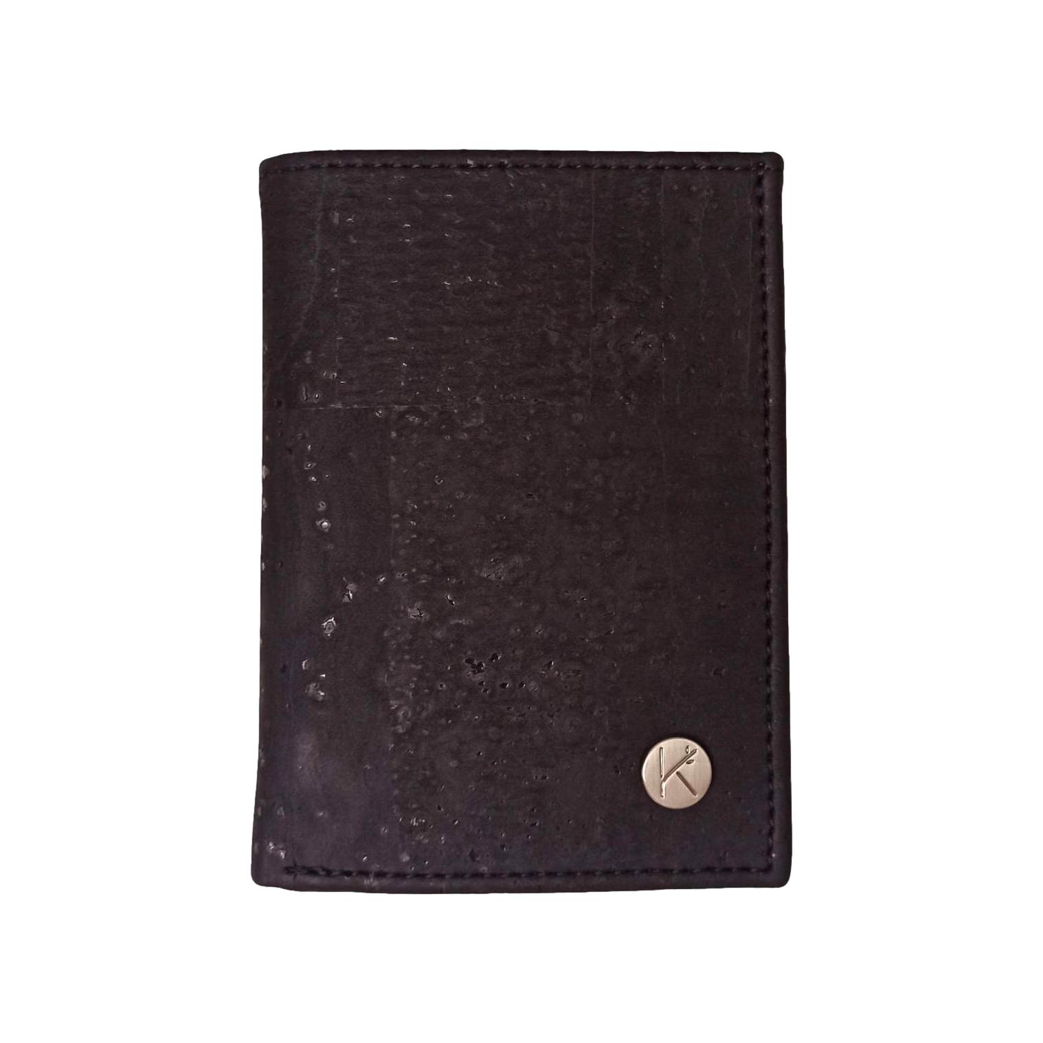 Portefeuille homme vegan en liège noir Sam, idée cadeau homme originale 15