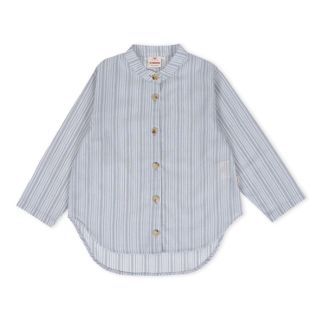 Blouse unisexe tencel upcyclé Equinoxe rayures grises 3