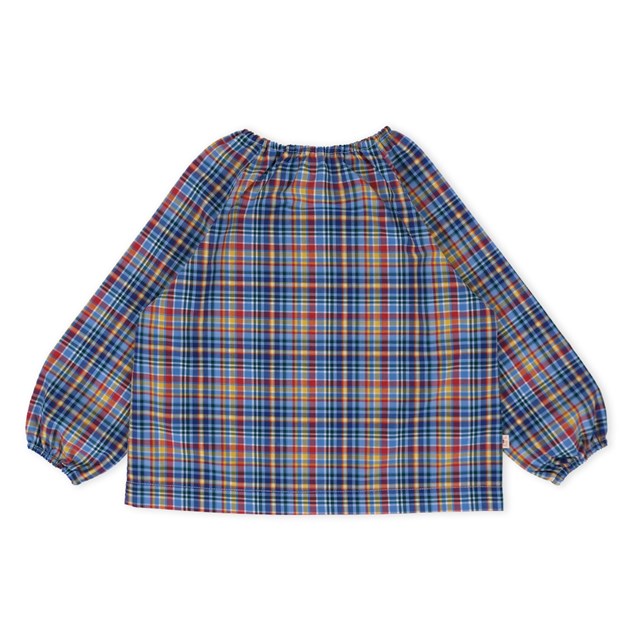Blouse coton upcyclé Stardust Carreaux Bleu 2