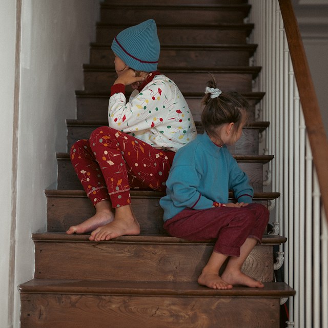 Pantalon coton upcyclé denim japonais Nebula Rouge tibetain 4