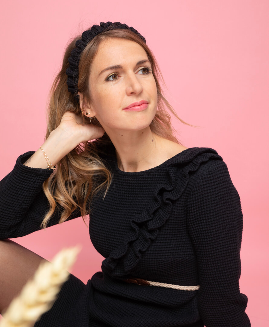 Robe noire coton biologique GOTS - Mina