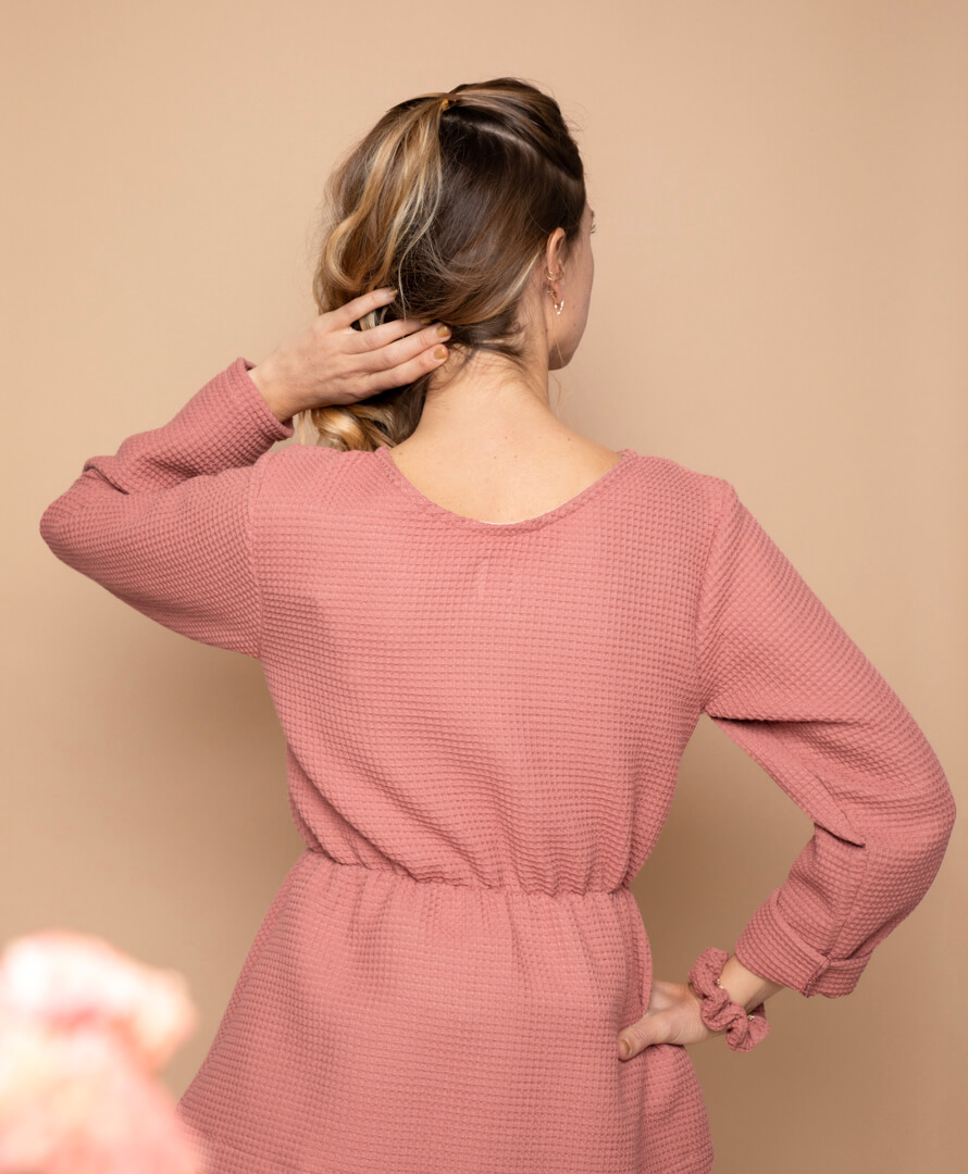 Blouse rose coton biologique GOTS - Mina 4