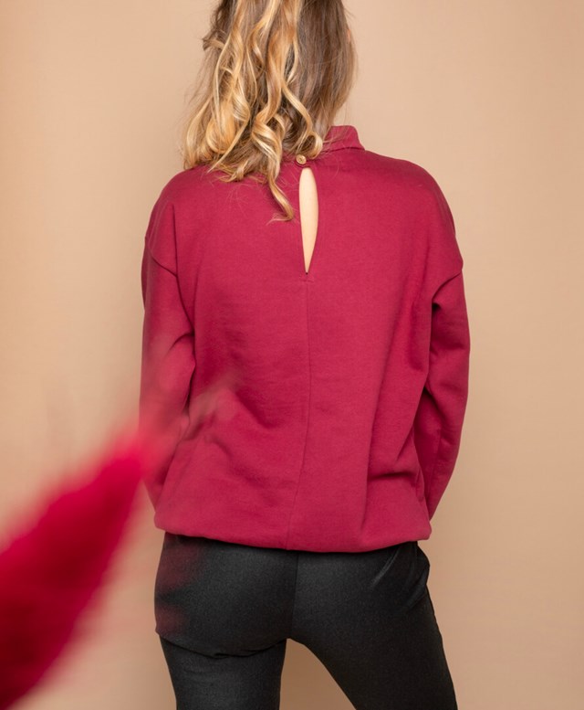 Sweat Fuchsia en coton biologique certifié GOTS - Litsée