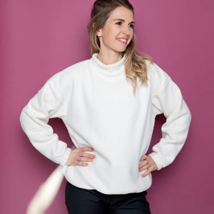 Sweat écru en polaire coton biologique GOTS - Litsée