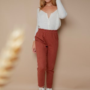 Pantalon sépia - 100% Lin - Hellébore