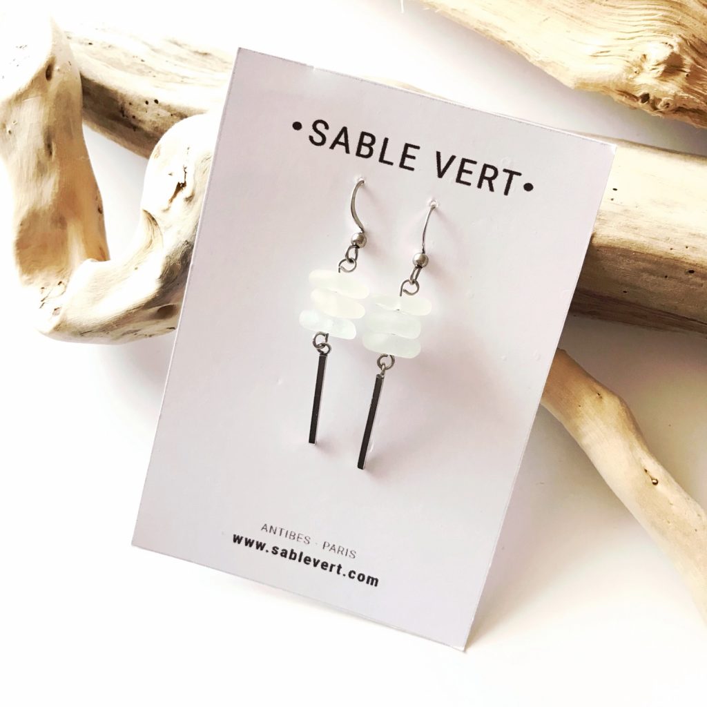 Boucles d'oreilles en verre de mer recyclé 3