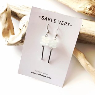 Boucles d'oreilles en verre de mer recyclé