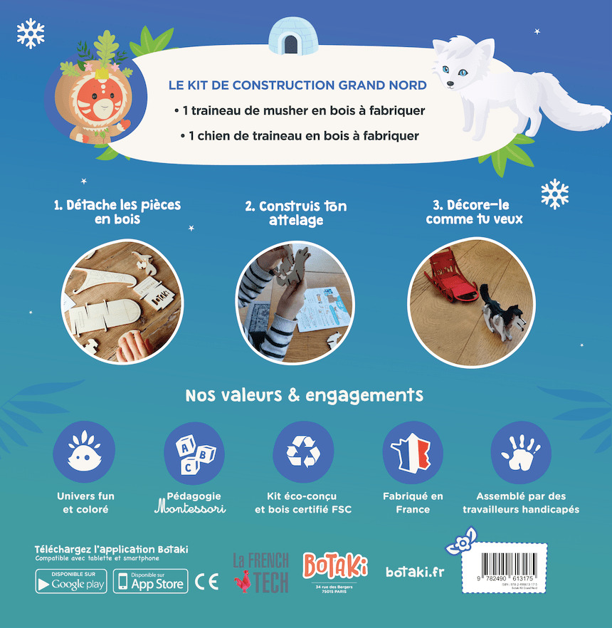 Le kit Grand Nord | Construis ton attelage de chien de traîneau en bois 8