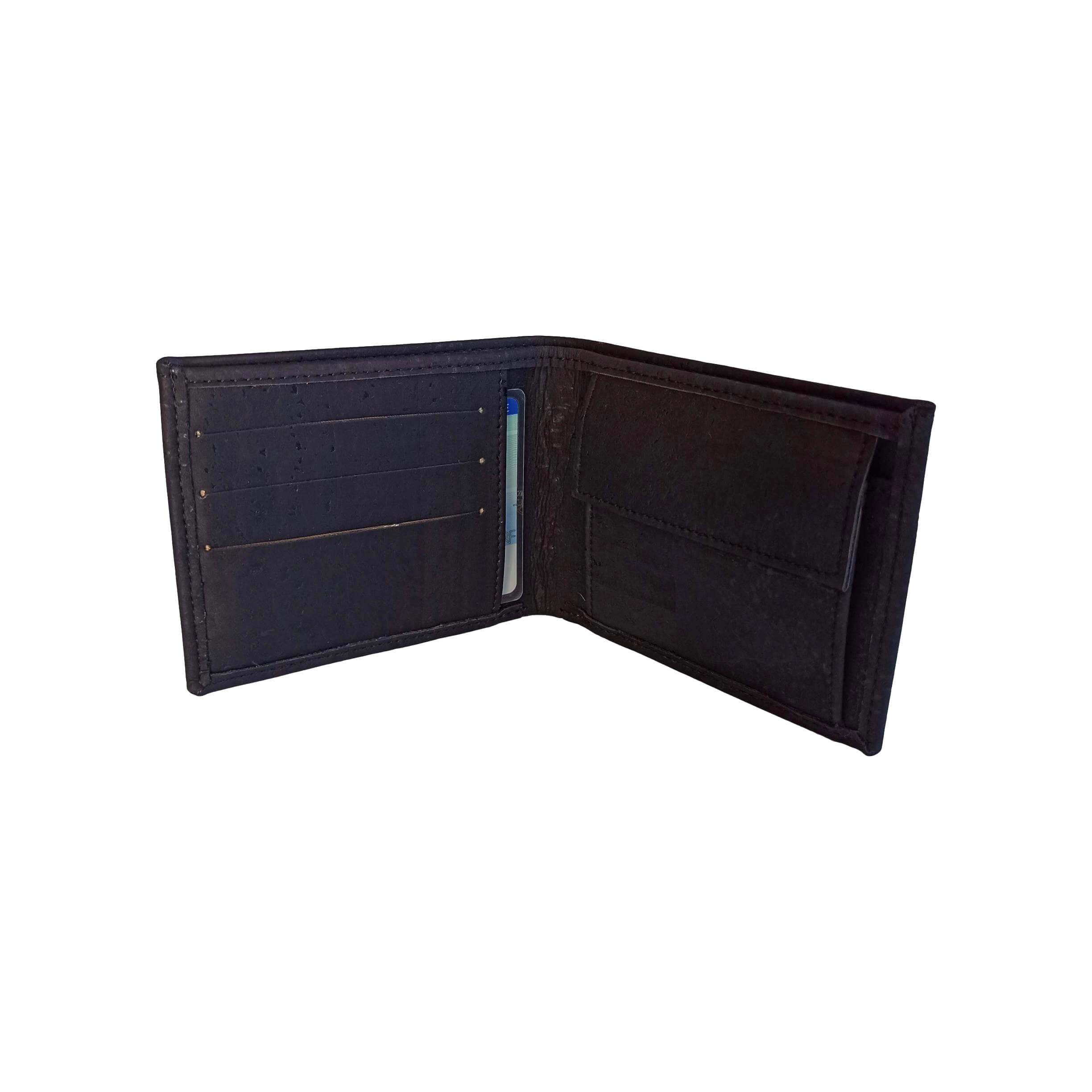 Portefeuille homme en liège Jules noir 13