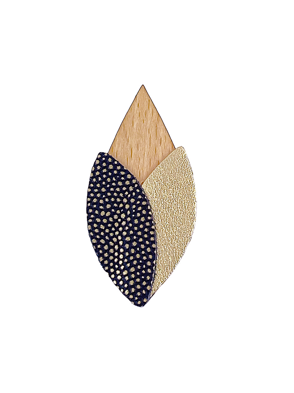 Broche en bois TULIPE Olive 4
