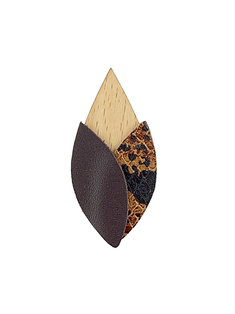 Broche en bois TULIPE Caramel 5