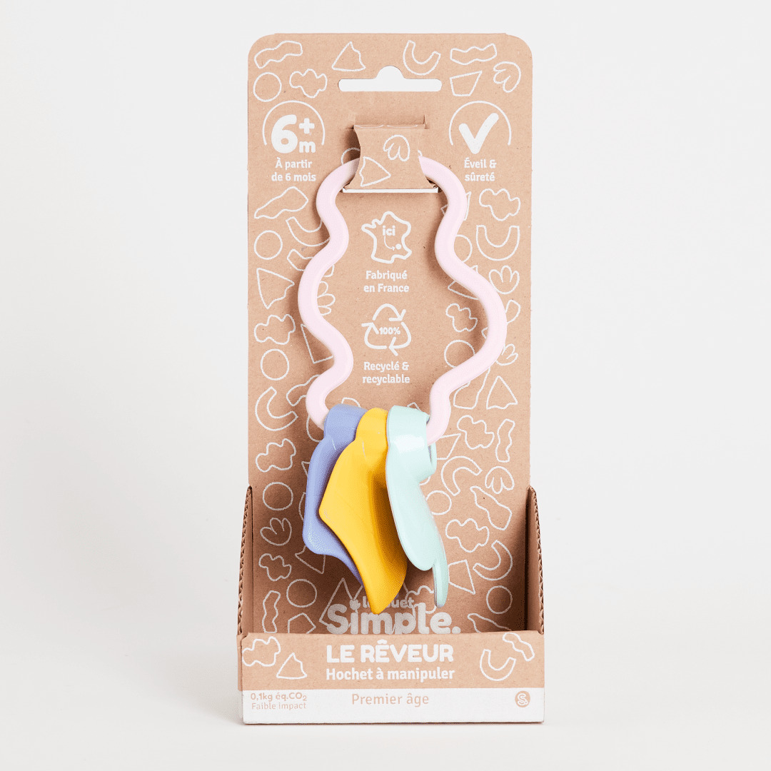 Le Jouet Simple - Hochet Rose à manipuler Made in France 2