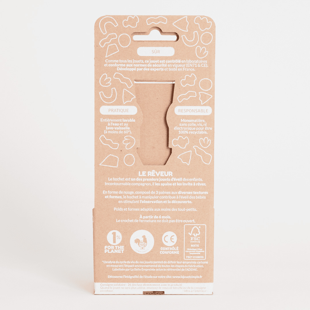 Le Jouet Simple - Hochet Rose à manipuler Made in France 5