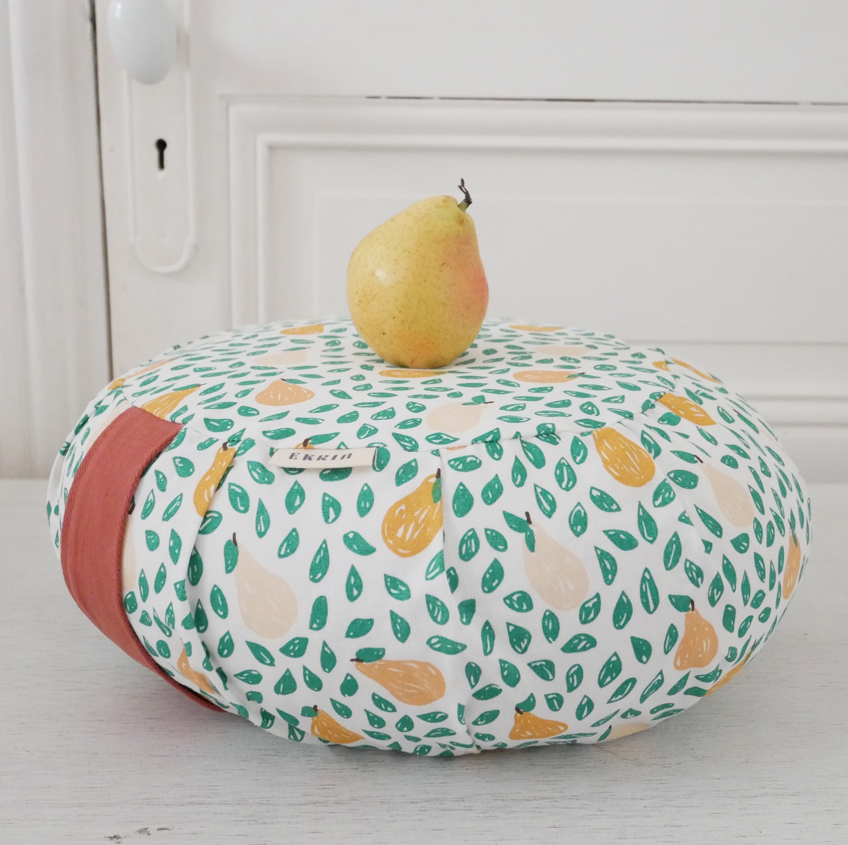 Coussin de méditation enfant motifs hérissons poignée denim confectionné en France