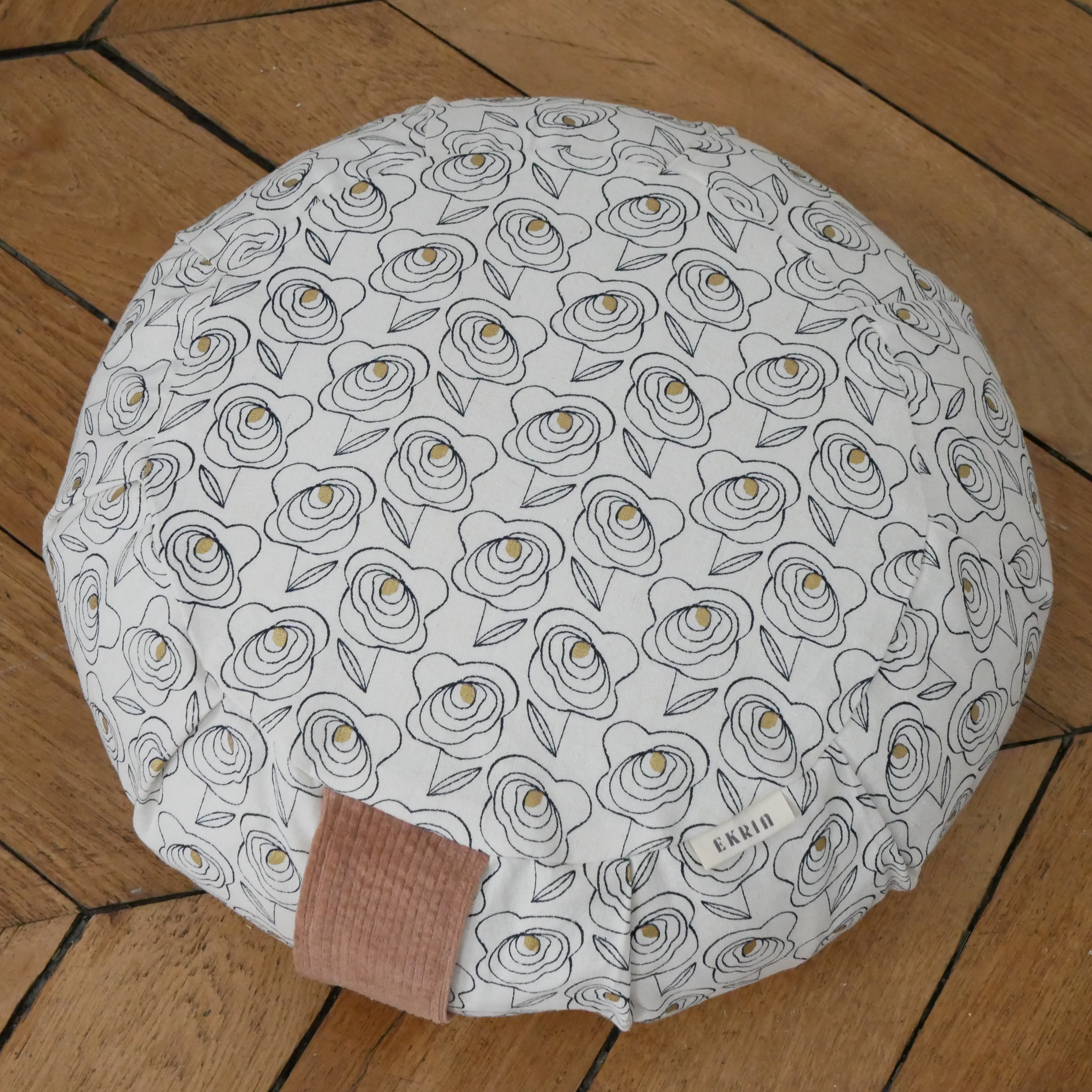 Zafu coussin de méditation et yoga avec poignée en velours