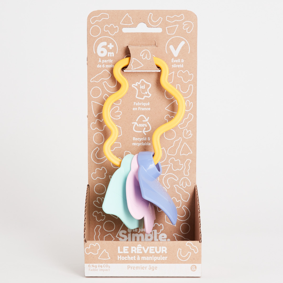 Le Jouet Simple - Hochet Orange à manipuler Made in France 2