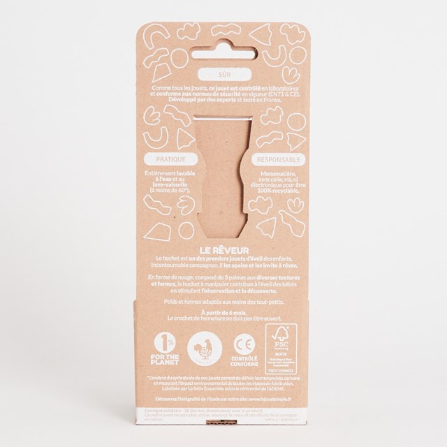 Le Jouet Simple - Hochet Orange à manipuler Made in France 5