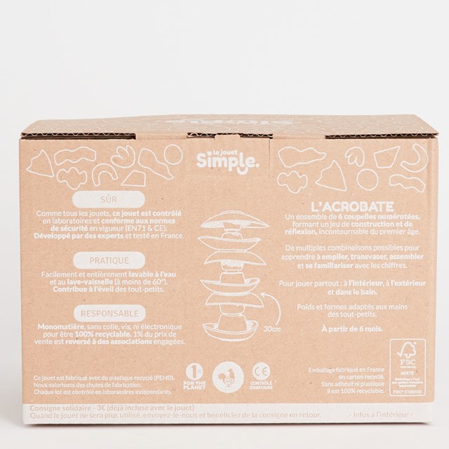Le Jouet Simple – Coupelles à empiler en plastique recyclé made in France 4
