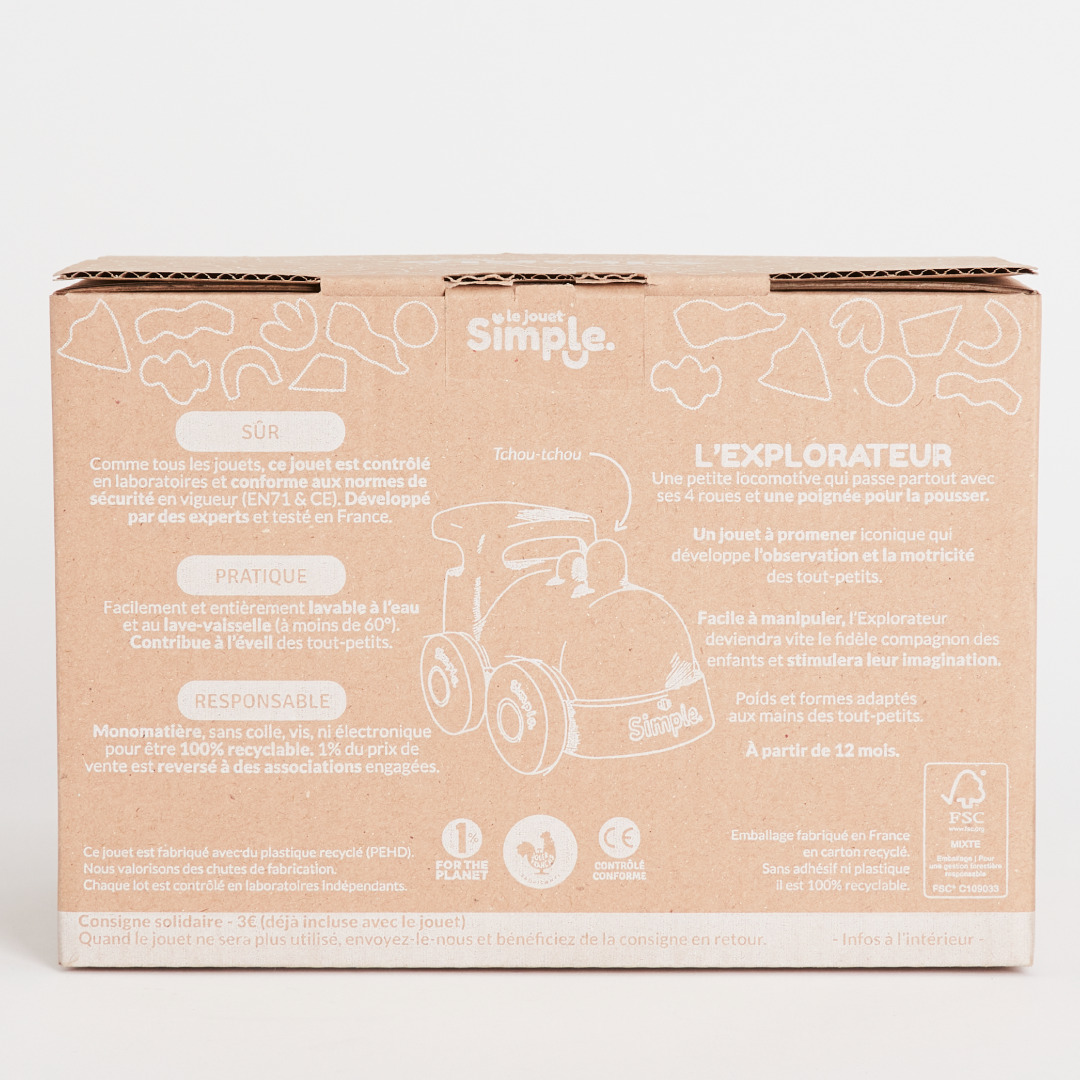 L'explorateur - Train à promener bleu Made in France 4