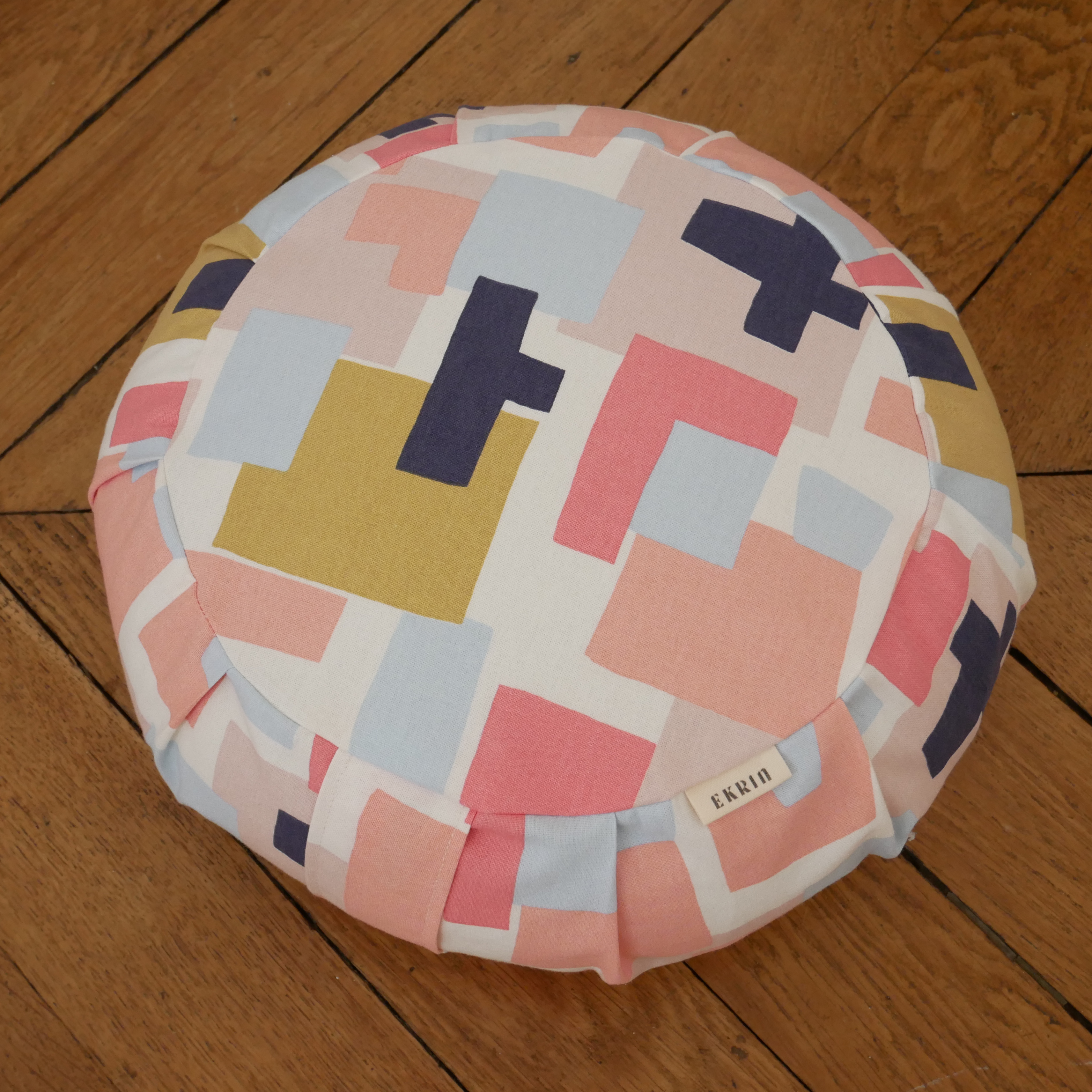 Zafu coussin de méditation et yoga vitaminé avec poignée assortie