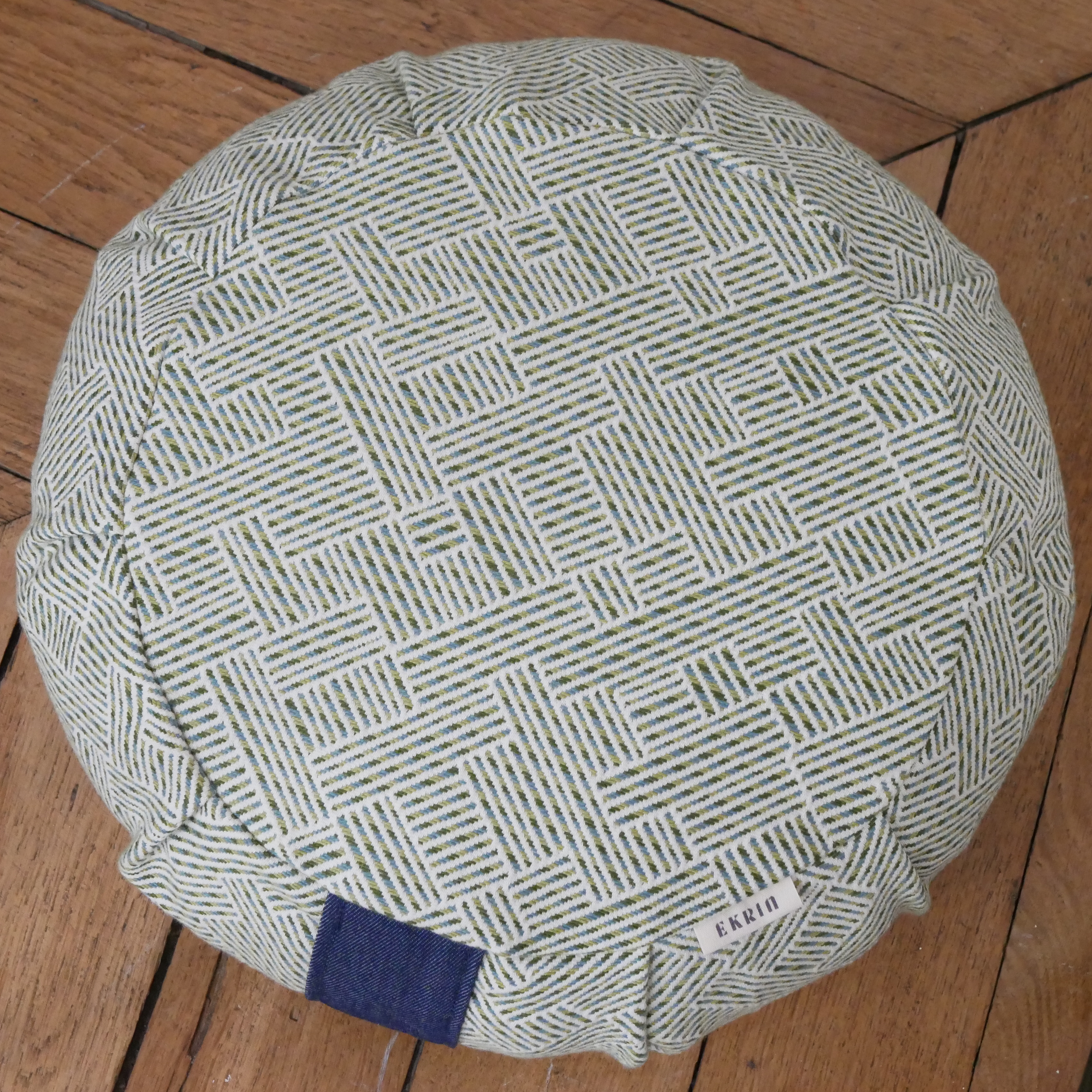 Zafu coussin de méditation et yoga boréal avec poignée en jean