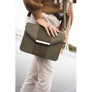 Sac bandoulière Poésie végan - Kaki