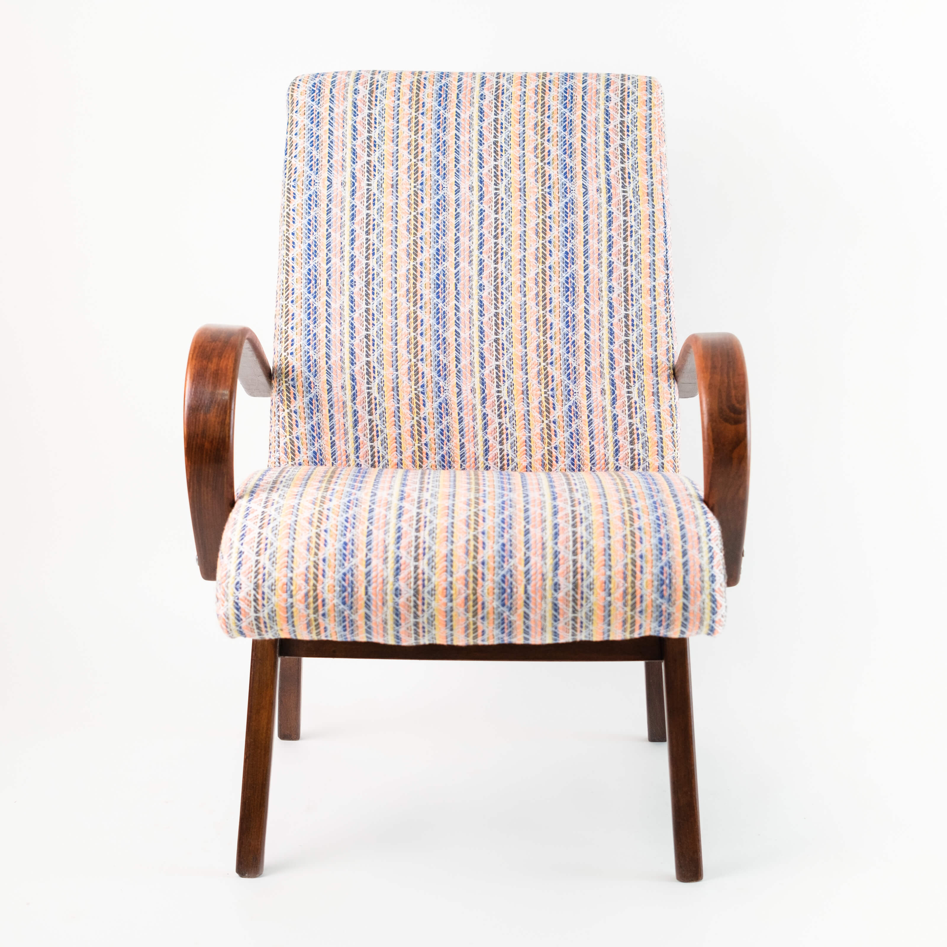 Fauteuil vintage restauré et retapissé - Pastel lights 4