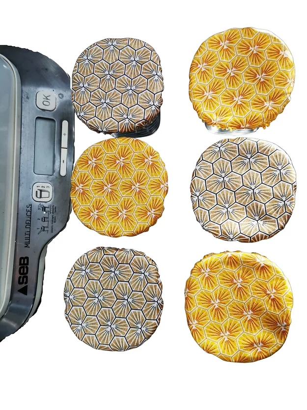 Lot de 6 charlottes couvre plat pour yaourt - Jaune 3