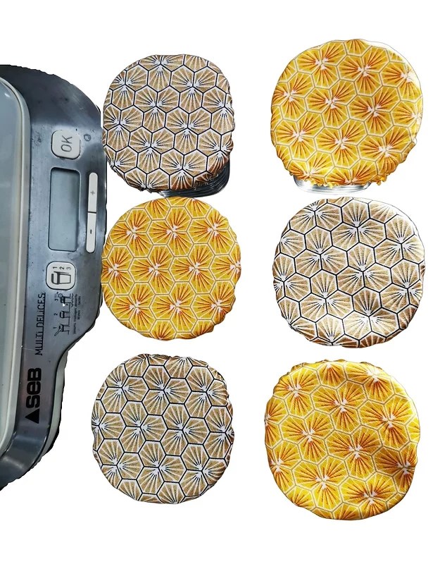 Lot de 6 charlottes couvre plat pour yaourt - Jaune 3